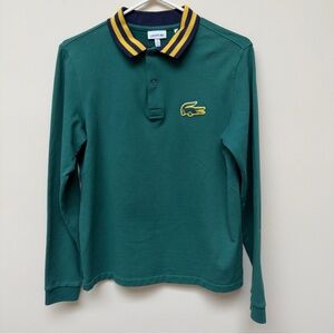 Lacoste Youth Polo Shirt in Deep Green with Yellow Accents